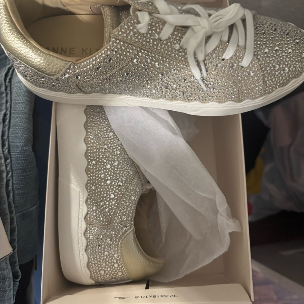 Anne Klein Women's Sparkling Gold Sneakers